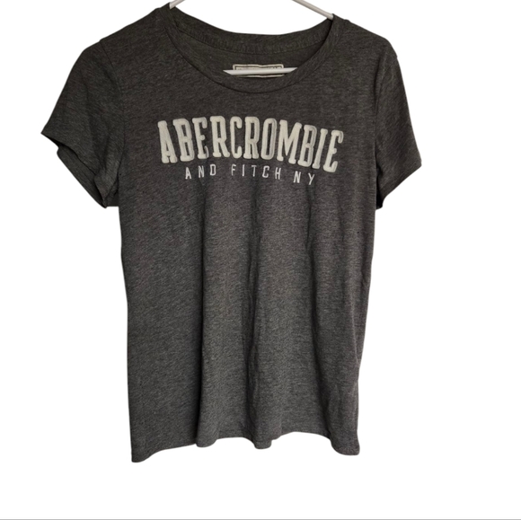 Abercrombie & Fitch Charcoal Women's Tee Size Medium Y2K - Picture 1 of 4